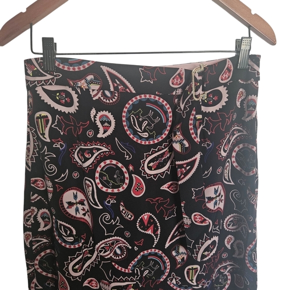 Ted Baker London Black and Pink Paisley Midi Skirt - Picture 3 of 12